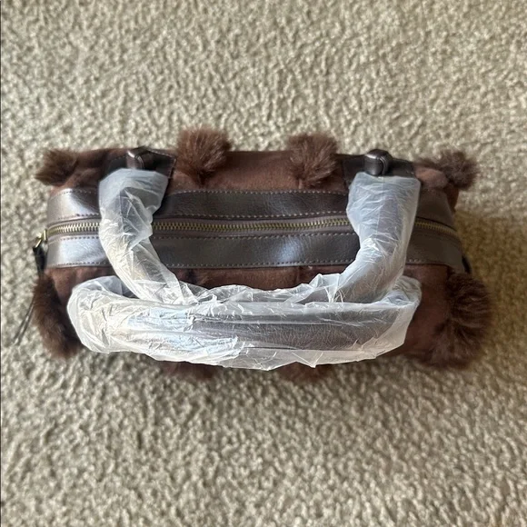 Elegant Brown Faux Fur Shoulder Bag - Picture 5 of 7